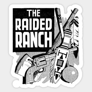 The Raided Ranch Buffalo Bill Western Cowboy Retro Comic Sticker